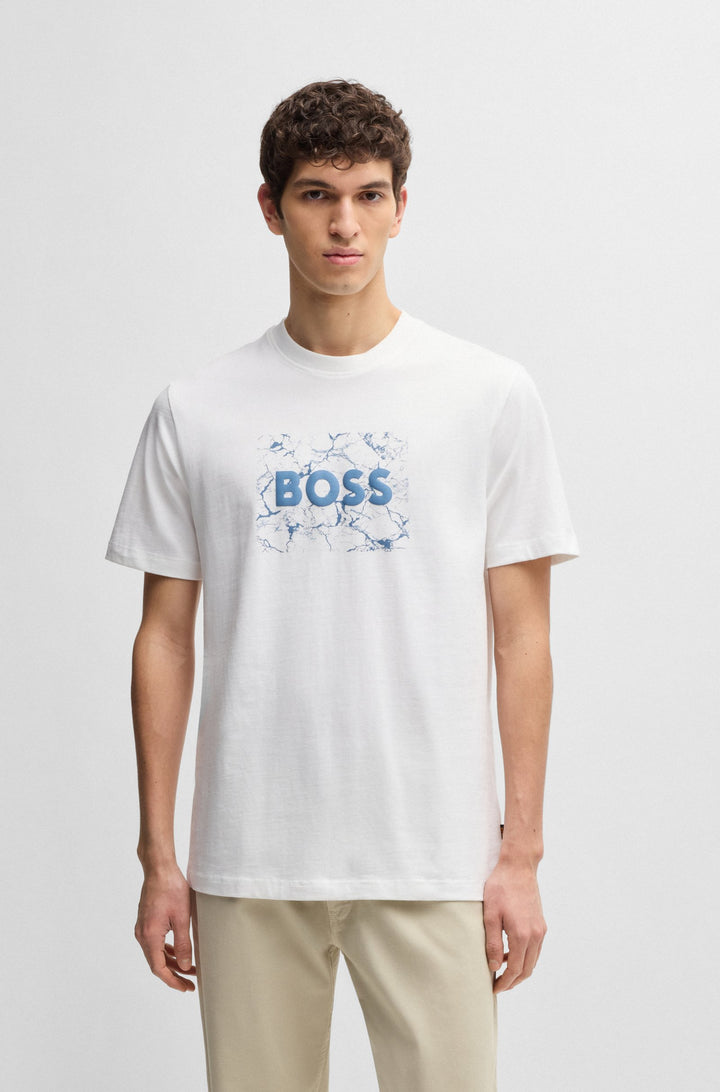 BOSS T-Shirts Regular Fit in Cotton - TE_LOGOSPACE 10262477 01-50539186- Concorde Fashion#color_white-100