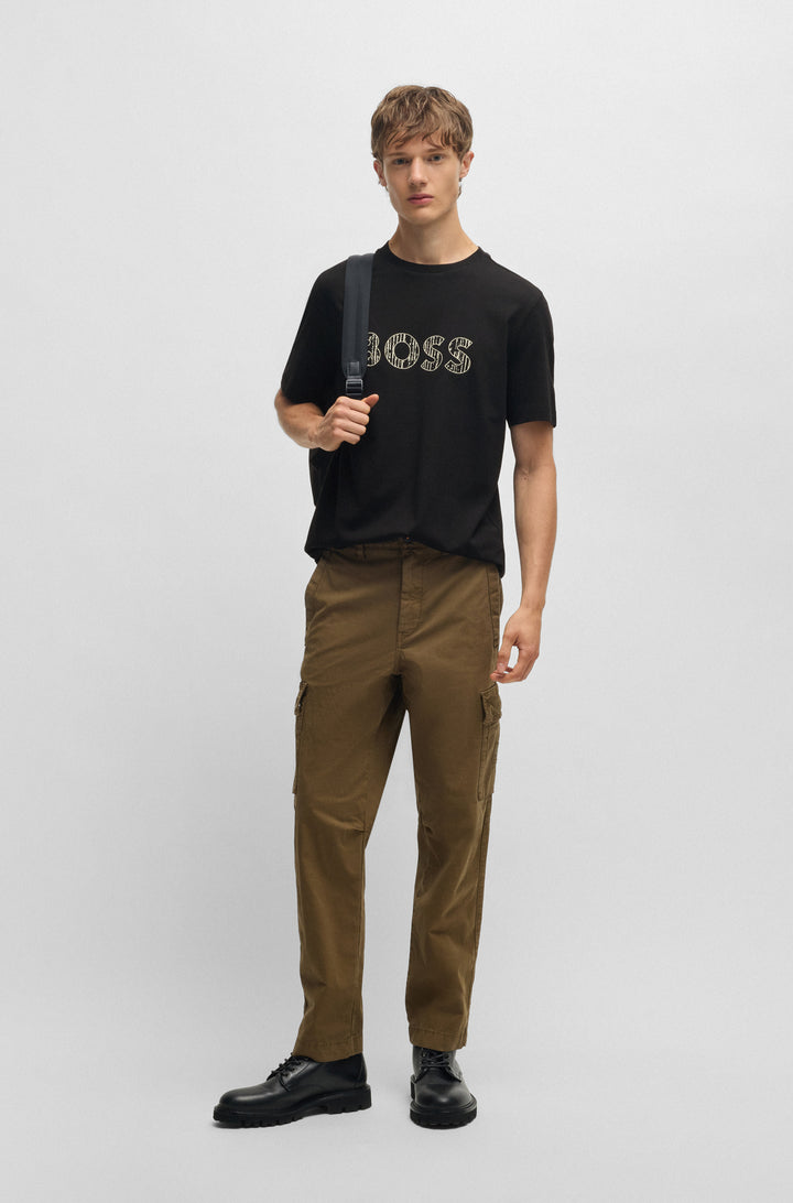 BOSS T-Shirts Regular Fit in Cotton - TE_LOGOTEXTURE 10262528 01-50534923- Concorde Fashion#color_black-001