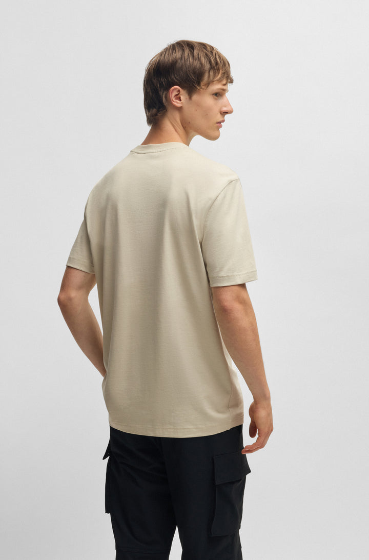 BOSS T-Shirts Regular Fit in Cotton - TE_LOGOTEXTURE 10262528 01-50534923- Concorde Fashion#color_beige-271