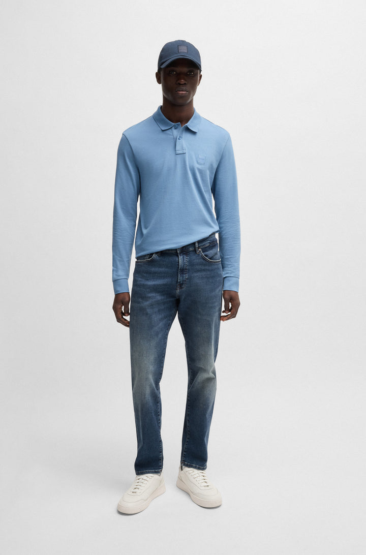 BOSS Jeans Regular Fit in Cotton Mix - RE.MAINE BO 10263422 02-50534670- Concorde Fashion#color_navy-411