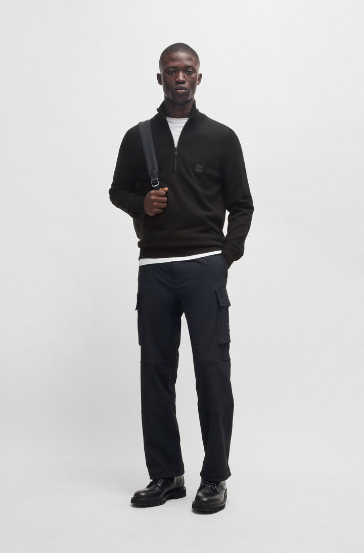 BOSS Sweaters Regular Fit in Cotton Mix - KANOBIX_S 10265846 01-50527585- Concorde Fashion#color_black-001