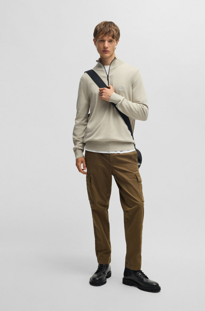 BOSS Sweaters Regular Fit in Cotton Mix - KANOBIX_S 10265846 01-50527585- Concorde Fashion#color_beige-271