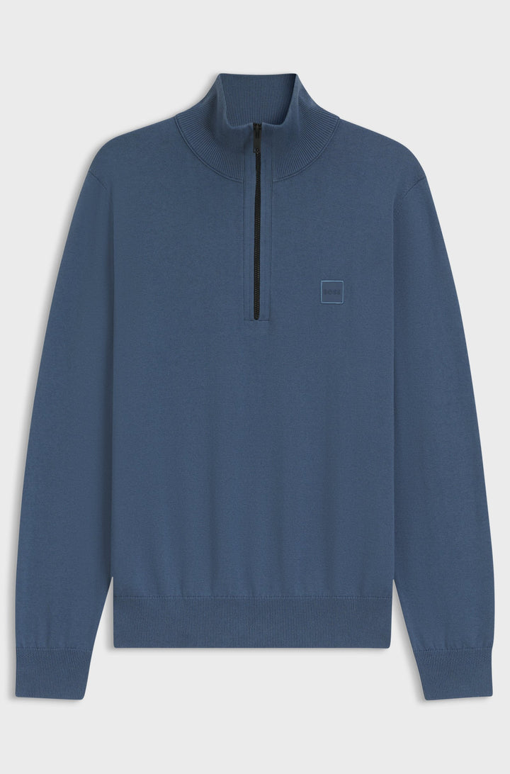 BOSS Sweaters Regular Fit in Cotton Mix - KANOBIX_S 10265846 01-50527585- Concorde Fashion#color_blue-495