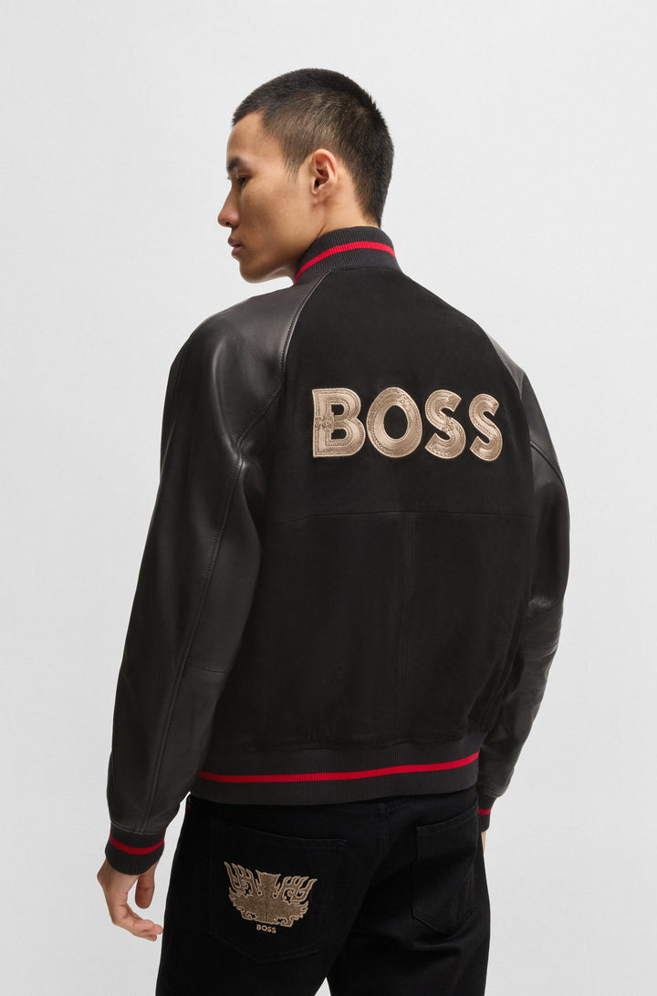 BOSS Casual Jackets Regular Fit in Leather - MENIT_LNY 10265996 01-50532844- Concorde Fashion#color_black-001