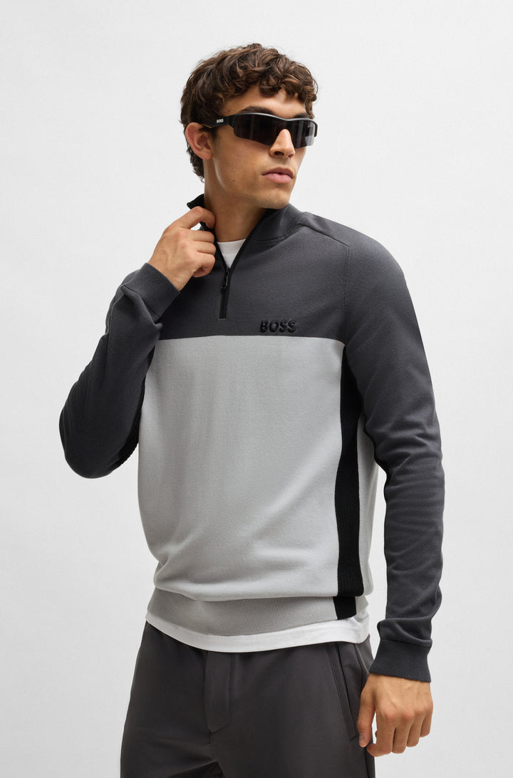 BOSS Sweaters Regular Fit in Cotton Mix - K_HYDRO-X_1 10266407 01-50528740- Concorde Fashion#color_grey-054