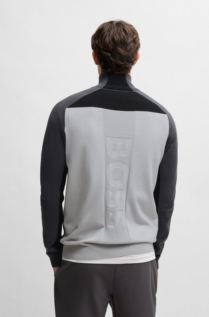 BOSS Sweaters Regular Fit in Cotton Mix - K_HYDRO-X_1 10266407 01-50528740- Concorde Fashion#color_grey-054