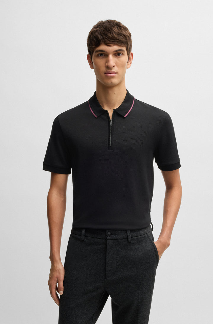 BOSS Polos Regular Fit in Cotton - H-PARAS 59 10266434 01-50532612- Concorde Fashion#color_black-002