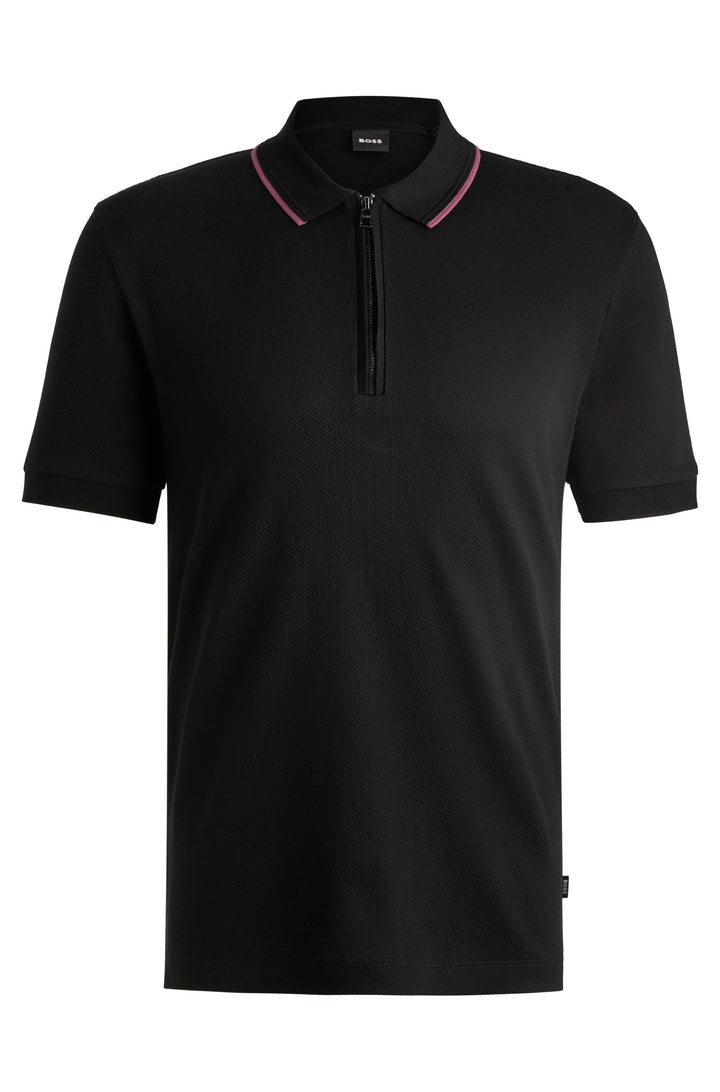 BOSS Polos Regular Fit in Cotton - H-PARAS 59 10266434 01-50532612- Concorde Fashion#color_black-002
