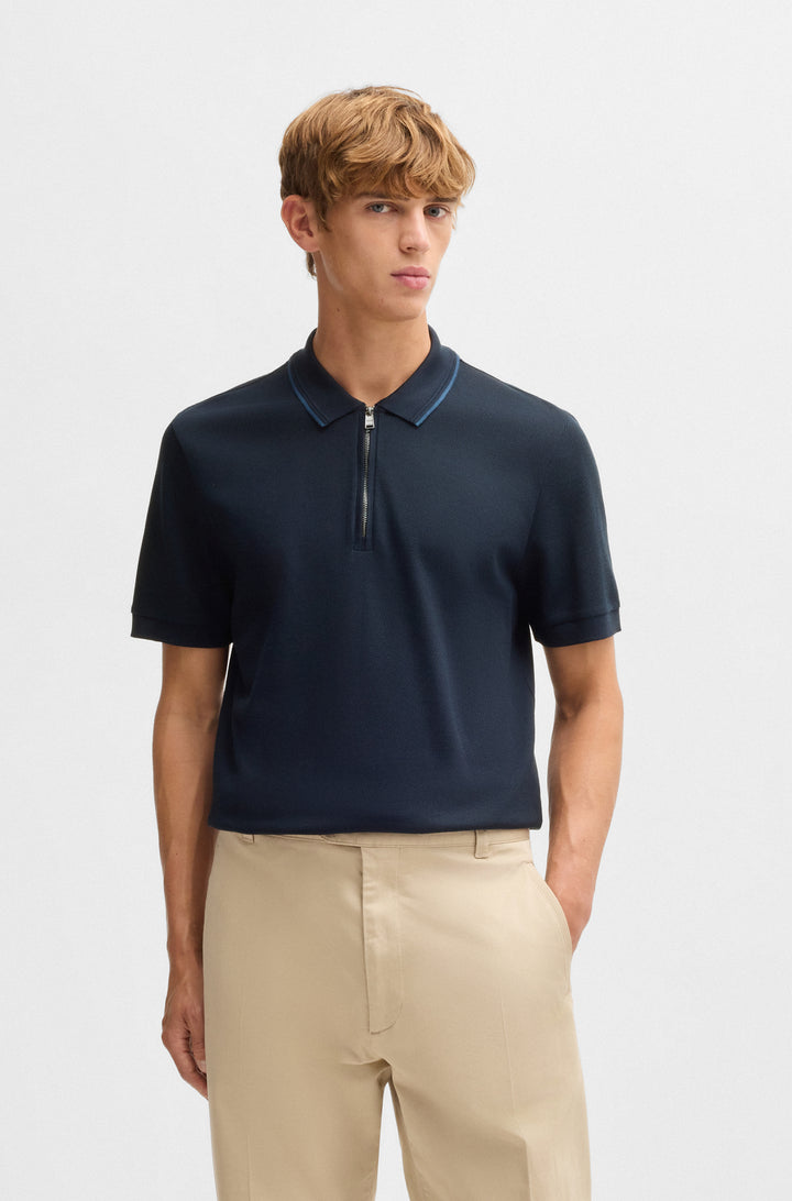 BOSS Polos Regular Fit in Cotton - H-PARAS 59 10266434 01-50532612- Concorde Fashion#color_navy-405