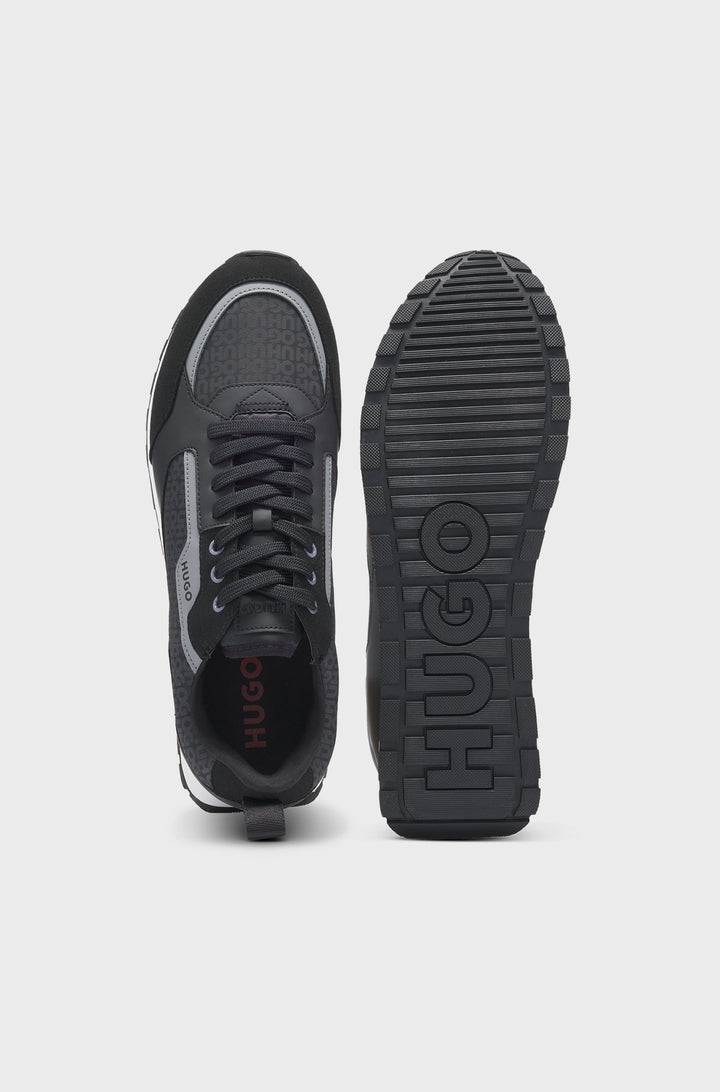 HUGO Sneakers  in Polyester - ICELIN_RUNN_MONO 10266583 01-50536205- Concorde Fashion#color_black-001