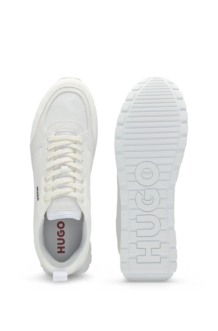 HUGO Sneakers  in Polyester - ICELIN_RUNN_MONO 10266583 01-50536205- Concorde Fashion#color_white-100