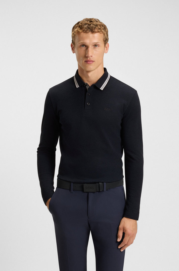 BOSS Polos Regular Fit in Cotton - PLISY 10266738 01-50536609- Concorde Fashion#color_navy-418