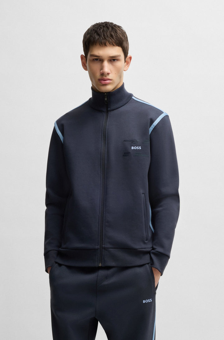 BOSS Sweatshirts Regular Fit in Cotton Mix - SKAZ TAPE 10266755 01-50530036- Concorde Fashion#color_navy-402