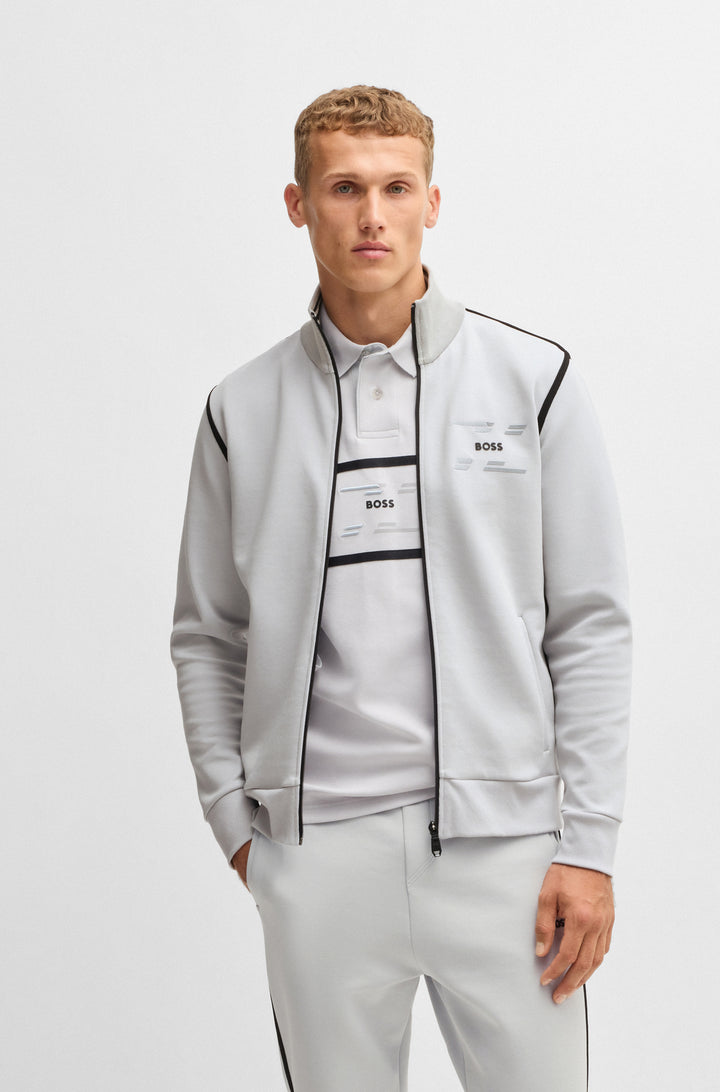 BOSS Sweatshirts Regular Fit in Cotton Mix - SKAZ TAPE 10266755 01-50530036- Concorde Fashion#color_grey-054