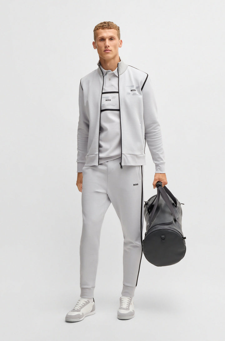 BOSS Sweatshirts Regular Fit in Cotton Mix - SKAZ TAPE 10266755 01-50530036- Concorde Fashion#color_grey-054