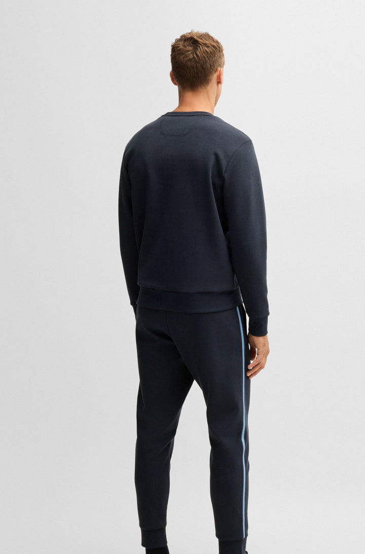 BOSS Sweatshirts Regular Fit in Cotton Mix - SALBO TAPE LOGO 10266755 01-50535117- Concorde Fashion#color_navy-402