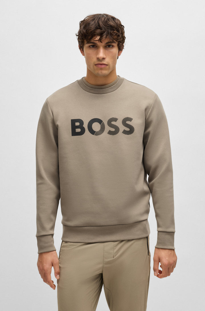 BOSS Sweatshirts Regular Fit in Cotton Mix - SALBO TAPE LOGO 10266755 01-50535117- Concorde Fashion#color_green-334