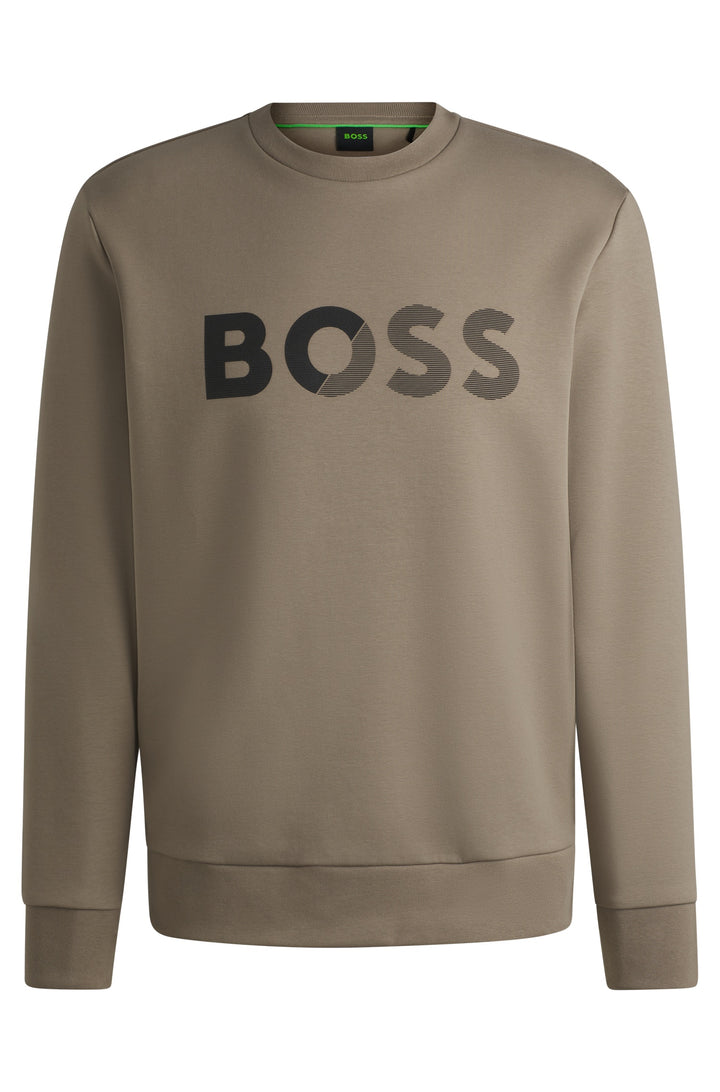 BOSS Sweatshirts Regular Fit in Cotton Mix - SALBO TAPE LOGO 10266755 01-50535117- Concorde Fashion#color_green-334