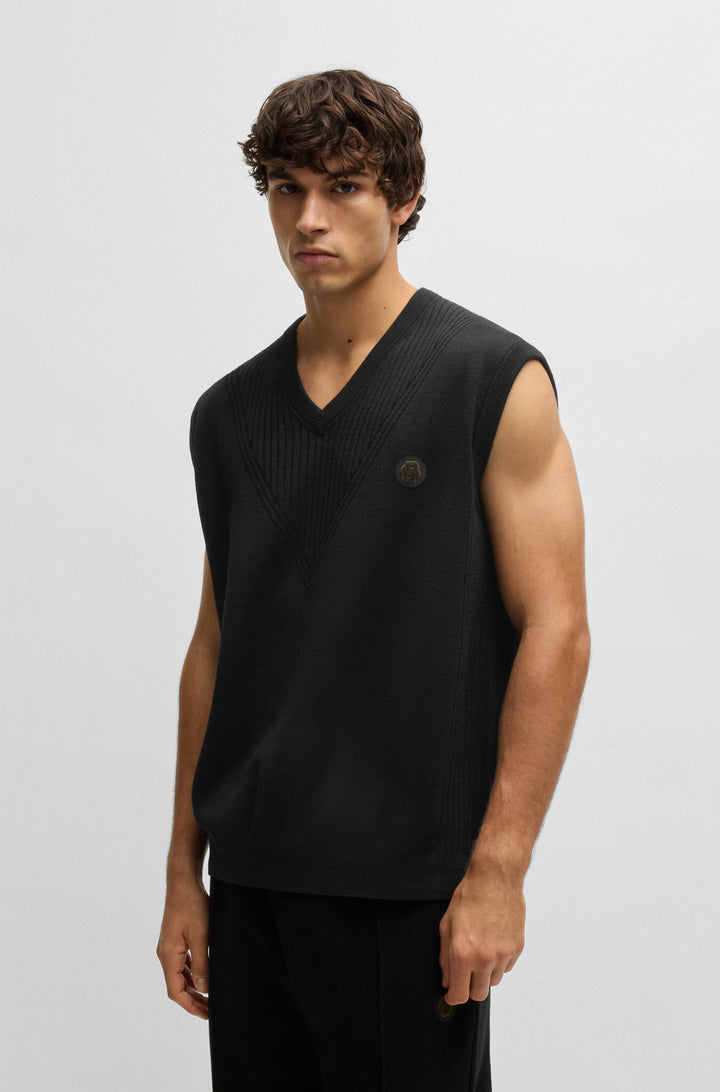 BOSS Sweaters Relaxed Fit in Polyester Mix - K_TENNISLIFESTYLE_SO 10267077 01-50530952- Concorde Fashion#color_black-001