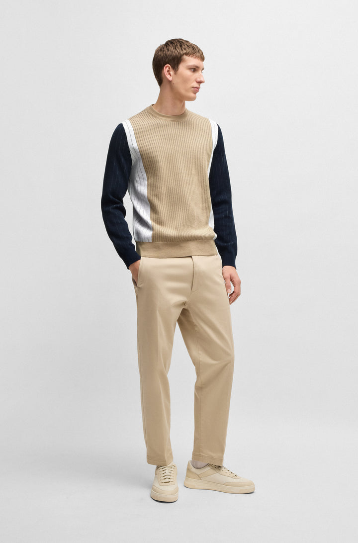 BOSS Sweaters Regular Fit in Cotton - H-BELOY 10267160 01-50531156- Concorde Fashion#color_beige-275