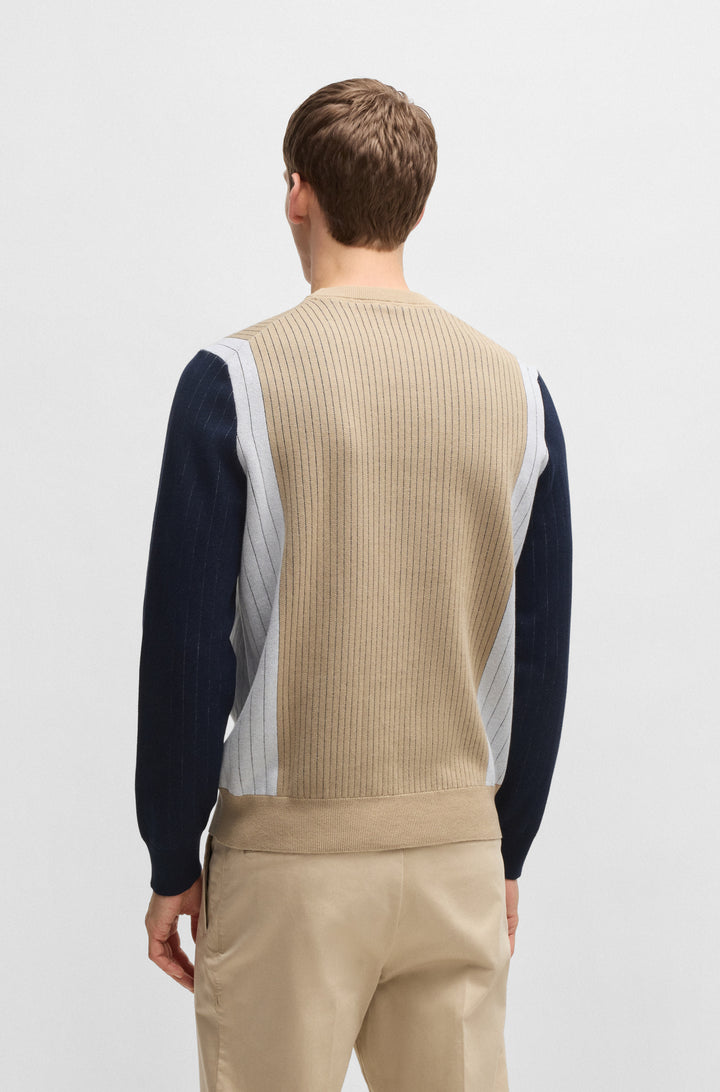 BOSS Sweaters Regular Fit in Cotton - H-BELOY 10267160 01-50531156- Concorde Fashion#color_beige-275