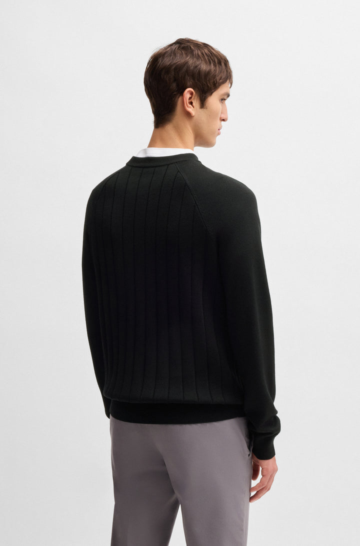 BOSS Sweaters Regular Fit in Wool Mix - H-BELUGO 10267171 01-50531162- Concorde Fashion#color_black-001