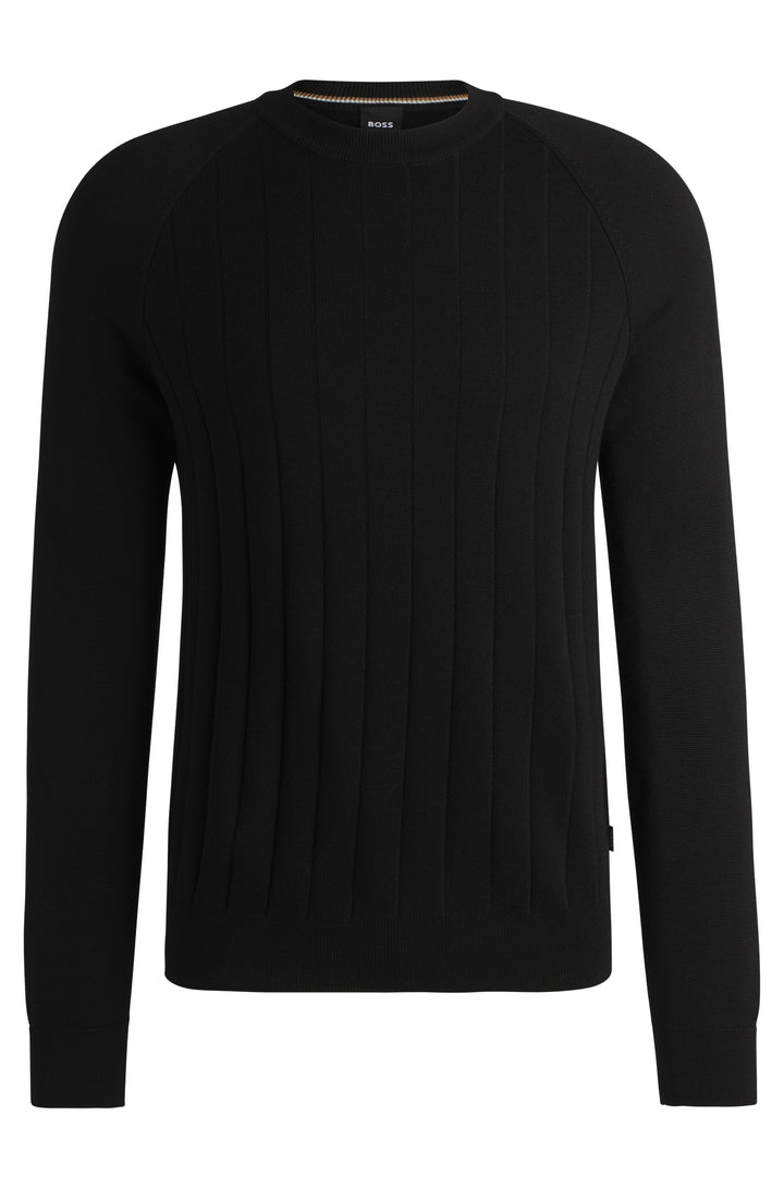 BOSS Sweaters Regular Fit in Wool Mix - H-BELUGO 10267171 01-50531162- Concorde Fashion#color_black-001