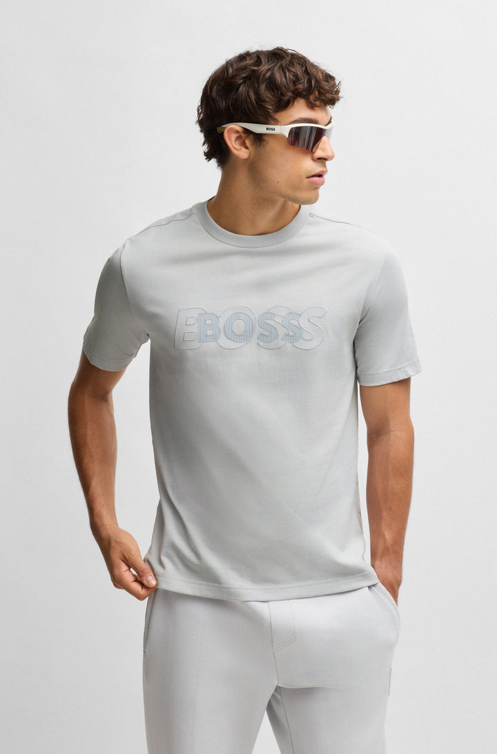 BOSS T-Shirts Regular Fit in Cotton - TEE DROPNEEDLE 10267231 01-50531271- Concorde Fashion#color_grey-054