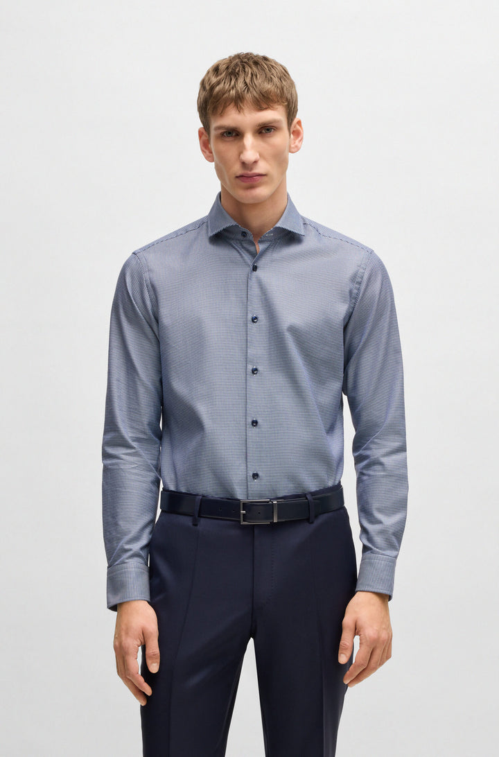 BOSS Formal Shirts Regular Fit in Cotton - H-JOE-SPREAD-C1-222 10267924 01-50532861- Concorde Fashion#color_navy-410