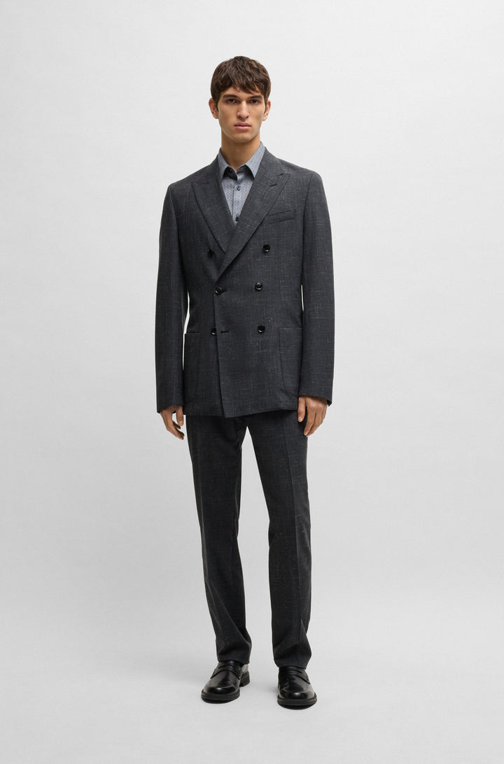 BOSS Casual Shirts Slim Fit in Cotton - C-ROAN-KENT-C1-243 10267928 01-50533889- Concorde Fashion#color_navy-404