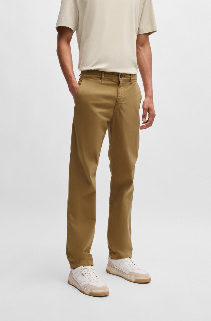 BOSS Trousers Regular Fit in Cotton Mix - CHINO-REGULAR-1 10268092 01-50534378- Concorde Fashion#color_beige-261