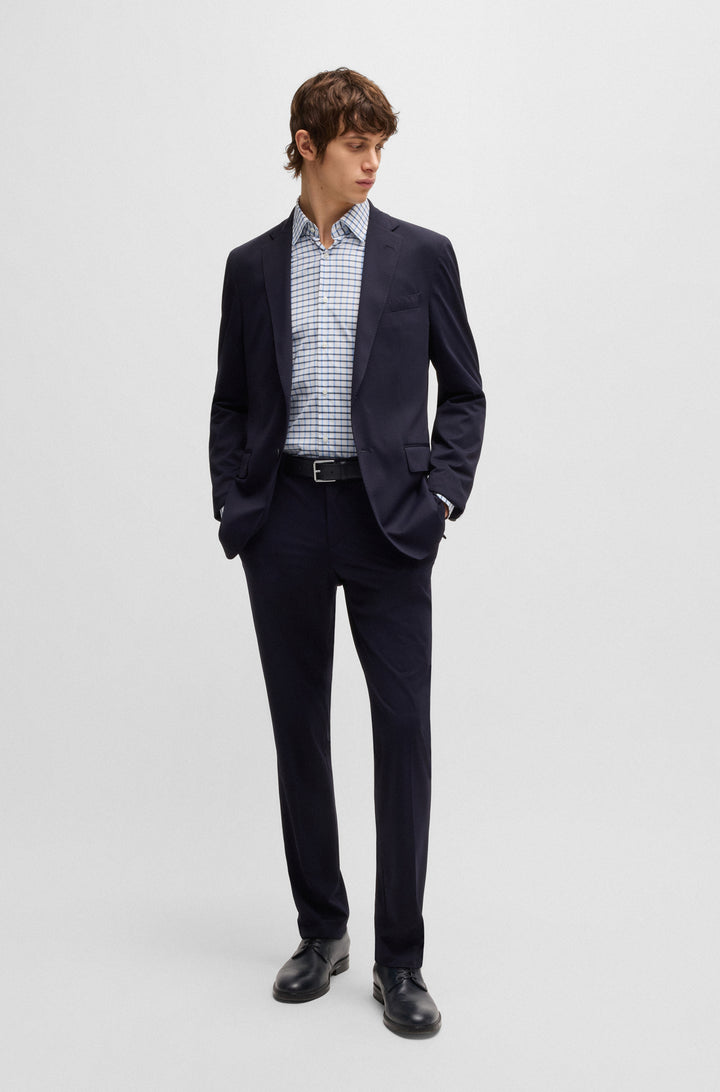 BOSS Formal Shirts Slim Fit in synthetic - P-HANK-KENT-C1-222 10268253 01-50535414- Concorde Fashion#color_blue-450