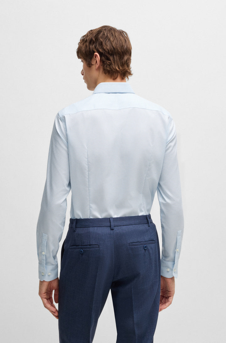 BOSS Formal Shirts Slim Fit in Cotton - P-HANK-S-KENT-C1-222 10268280 01-50533421- Concorde Fashion#color_blue-450