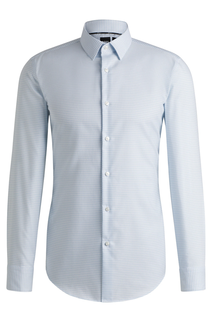 BOSS Formal Shirts Slim Fit in Cotton - P-HANK-S-KENT-C1-222 10268280 01-50533421- Concorde Fashion#color_blue-450