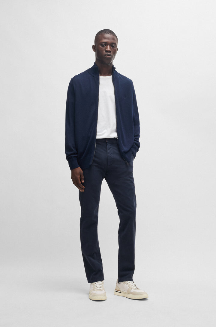 BOSS Trousers Slim Fit in Cotton Mix - CHINO_SLIM 10268652 01-50533903- Concorde Fashion#color_navy-404