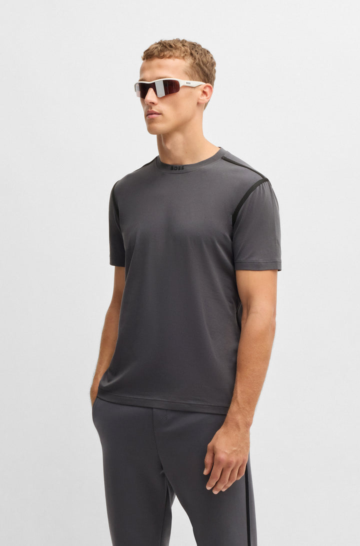 BOSS T-Shirts Regular Fit in Cotton Mix - TEE TAPE 10268875 01-50531230- Concorde Fashion#color_grey-027