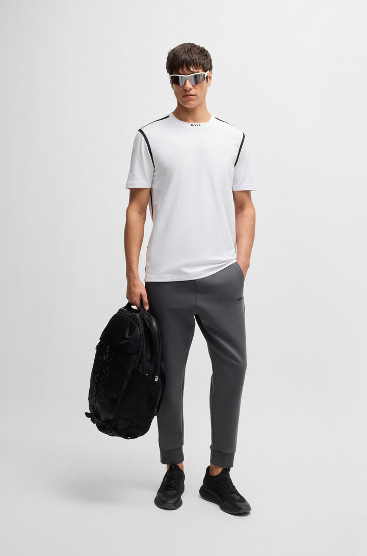 BOSS T-Shirts Regular Fit in Cotton Mix - TEE TAPE 10268875 01-50531230- Concorde Fashion#color_white-100