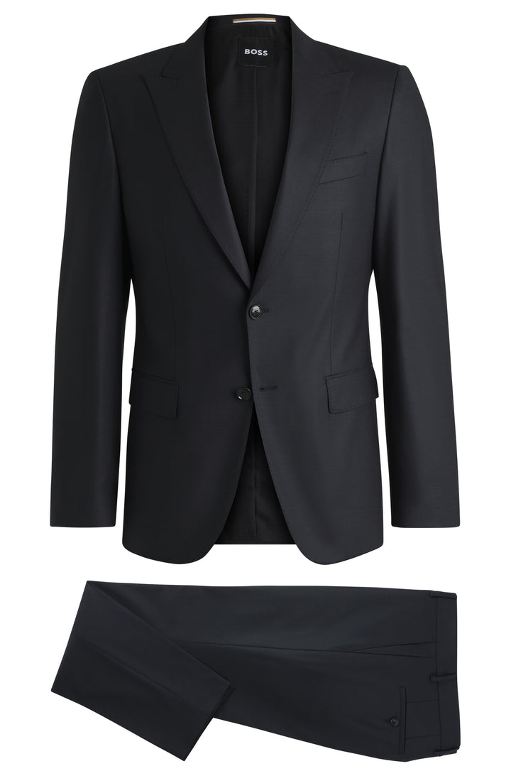 BOSS Suits Slim Fit in Wool Mix - H-HUGE-2PCS-PEAK-242 10269019 01-50534913- Concorde Fashion#color_black-001