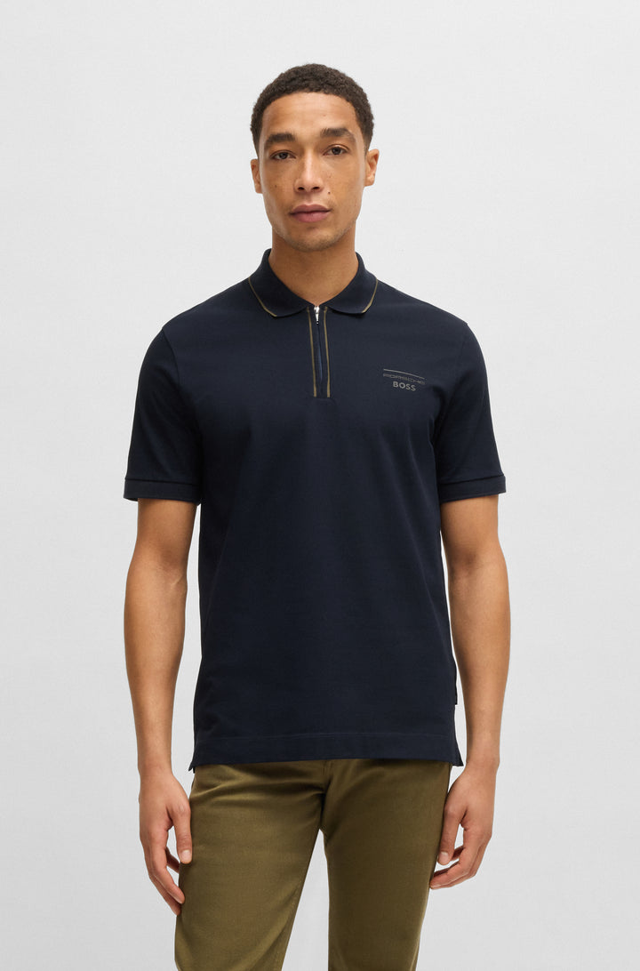 BOSS Polos Regular Fit in Cotton Mix - H-PARAS 71_PS 10269350 01-50531463- Concorde Fashion#color_navy-404