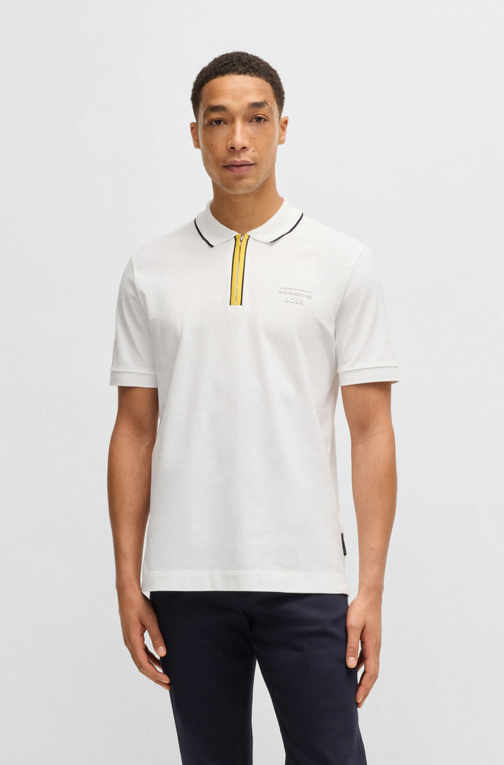 BOSS Polos Regular Fit in Cotton Mix - H-PARAS 71_PS 10269350 01-50531463- Concorde Fashion#color_white-100