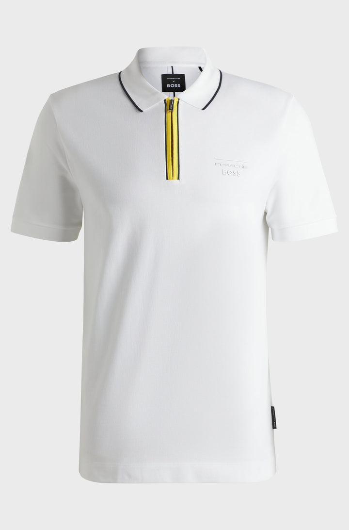 BOSS Polos Regular Fit in Cotton Mix - H-PARAS 71_PS 10269350 01-50531463- Concorde Fashion#color_white-100