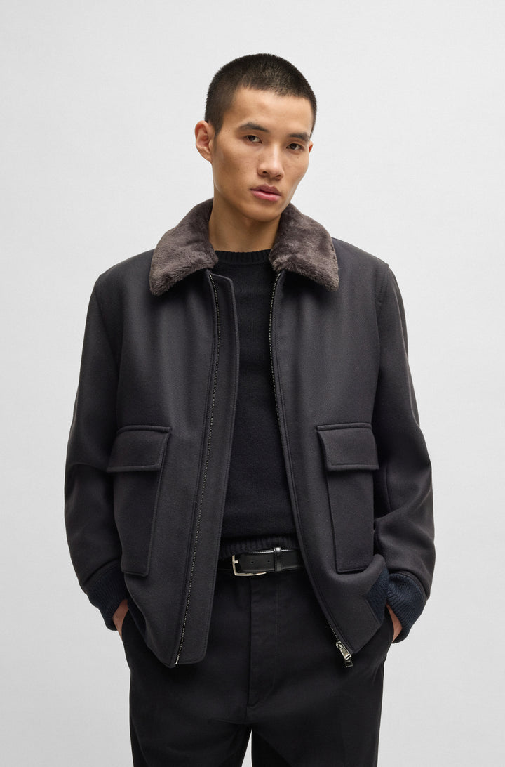 BOSS Coats  in Wool Mix - H-CHARLY-251 10269384 01-50535407- Concorde Fashion#color_navy-404