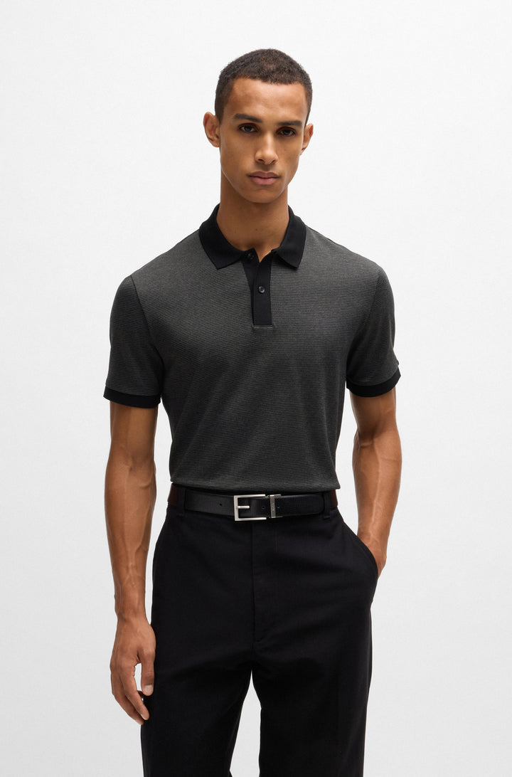 BOSS Polos Regular Fit in Cotton - H-PARLAY 432 10269508 01-50532246- Concorde Fashion#color_black-001