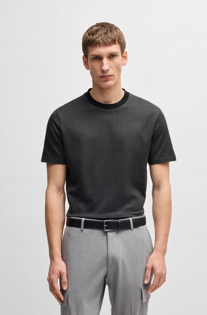 BOSS T-Shirts Regular Fit in Cotton - H-THOMPSON 432 10269508 01-50534030- Concorde Fashion#color_black-001