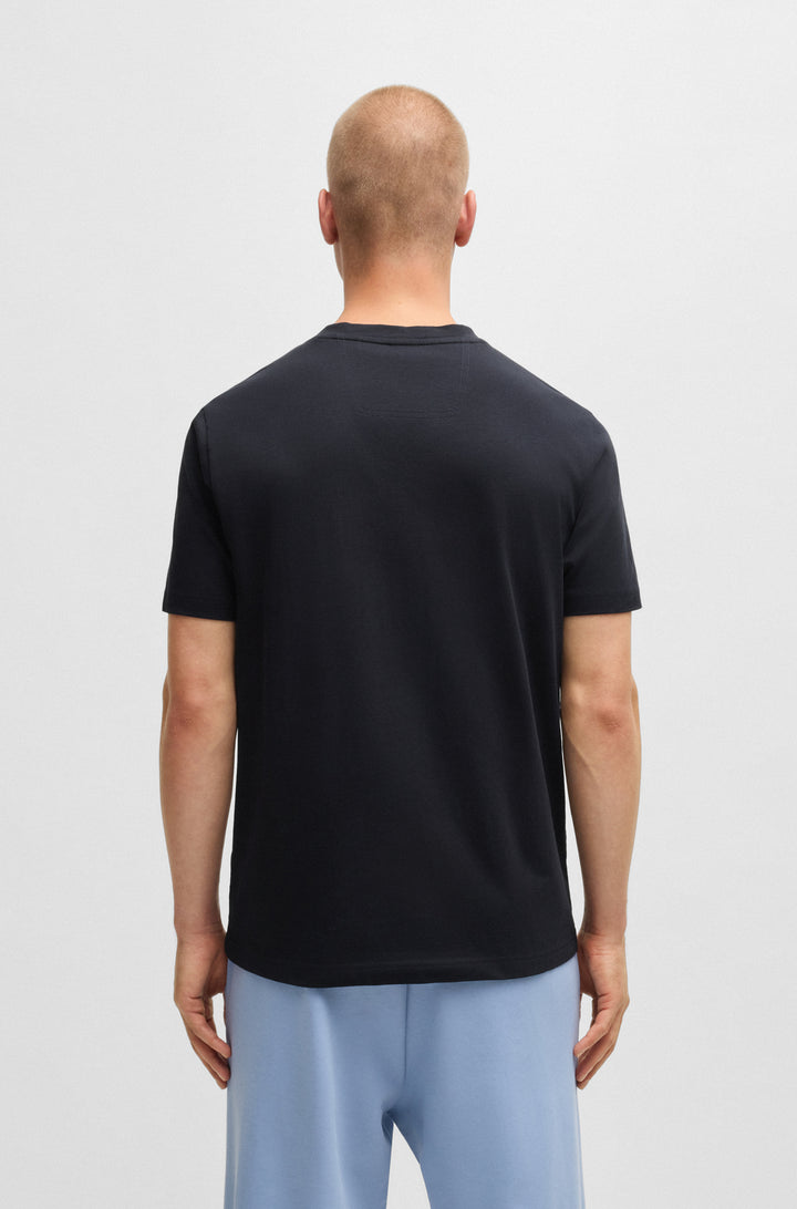 BOSS T-Shirts Regular Fit in Cotton - TEE TAPE LOGO 10269604 01-50530990- Concorde Fashion#color_navy-402