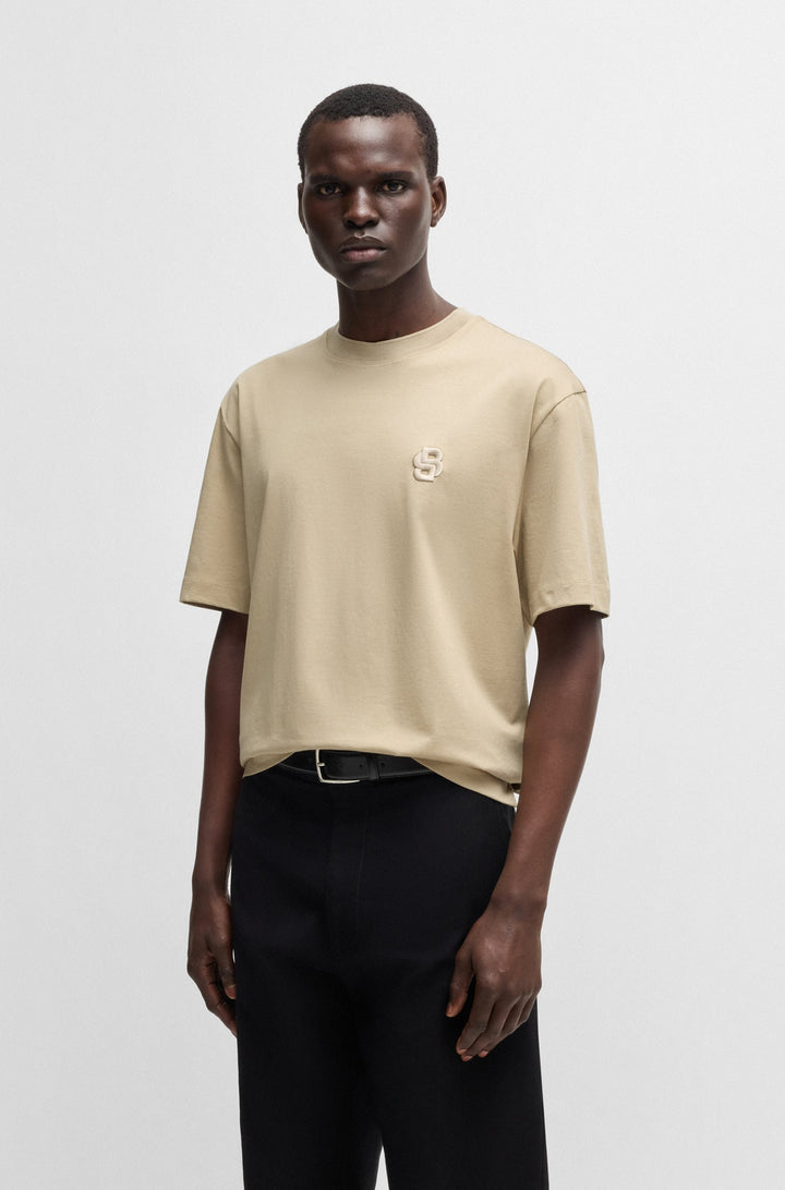 BOSS T-Shirts Relaxed Fit in Cotton - C-TAMES 26 10269624 01-50533343- Concorde Fashion#color_beige-275