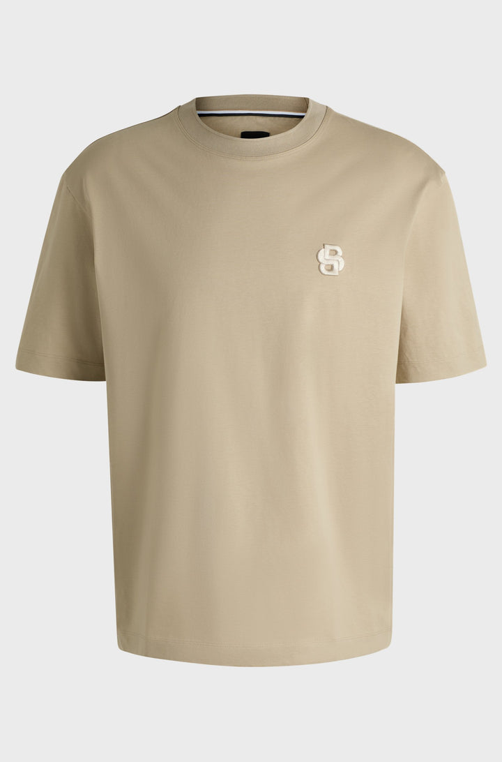 BOSS T-Shirts Relaxed Fit in Cotton - C-TAMES 26 10269624 01-50533343- Concorde Fashion#color_beige-275