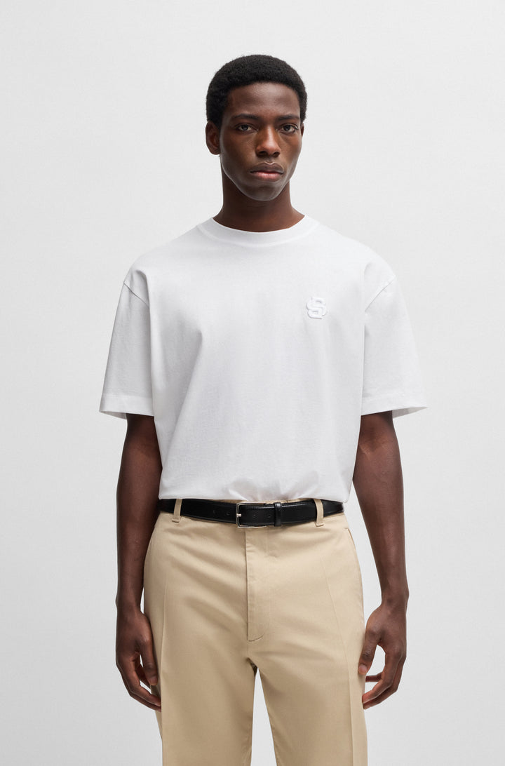 BOSS T-Shirts Relaxed Fit in Cotton - C-TAMES 26 10269624 01-50533343- Concorde Fashion#color_white-100