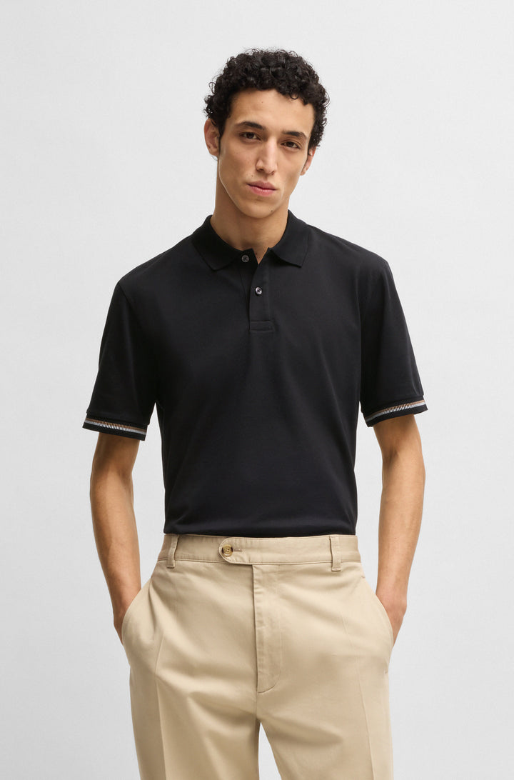 BOSS Polos Regular Fit in Cotton - C-PARLAY 209 10269630 01-50531850- Concorde Fashion#color_black-001