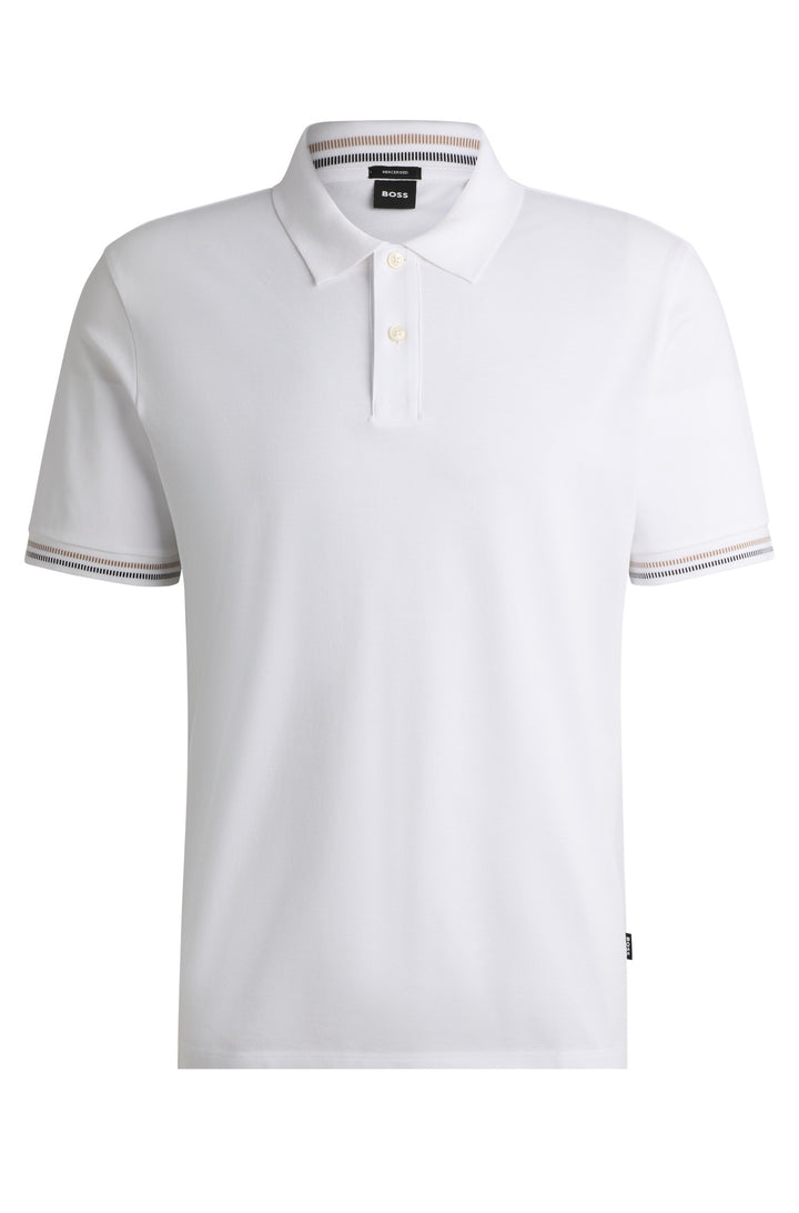 BOSS Polos Regular Fit in Cotton - C-PARLAY 209 10269630 01-50531850- Concorde Fashion#color_white-100